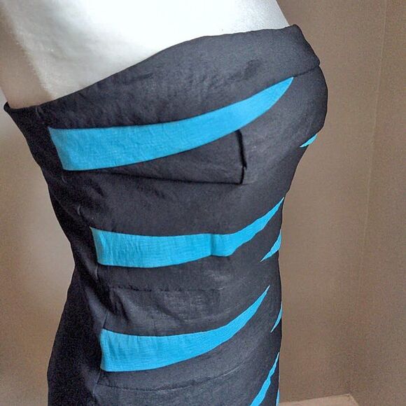 Vintage 90s y2k Jessica McClintock Mini Dress Formal Strapless Trashy 6 Petite - Picture 7 of 14